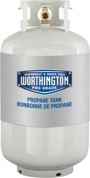 Worthington 303954 30-Pound Steel Propane Cylinder With Type 1 With Overflow Prevention Device Valve