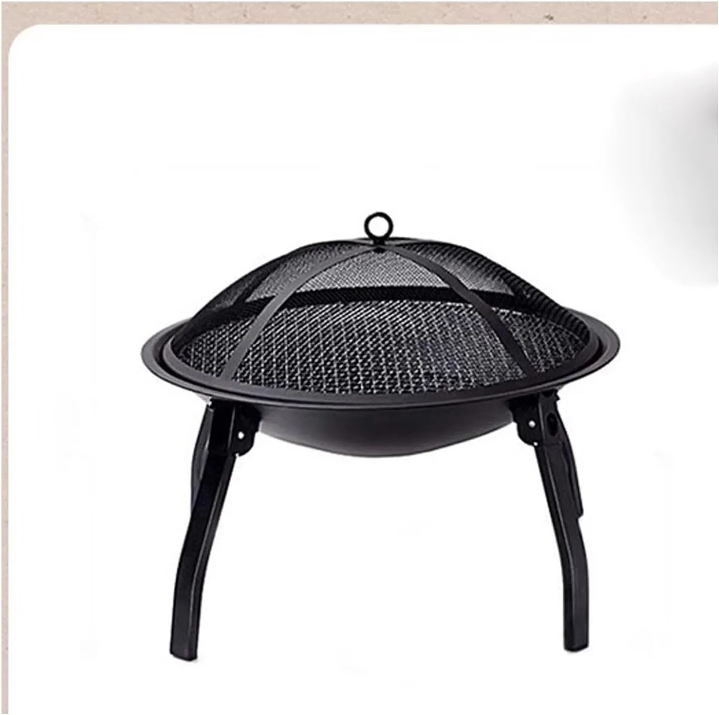 XCHEN Cooking tea and roasting stove around the stove, household outdoor charcoal grill, courtyard pot, folding portable campfire, Black, 159753