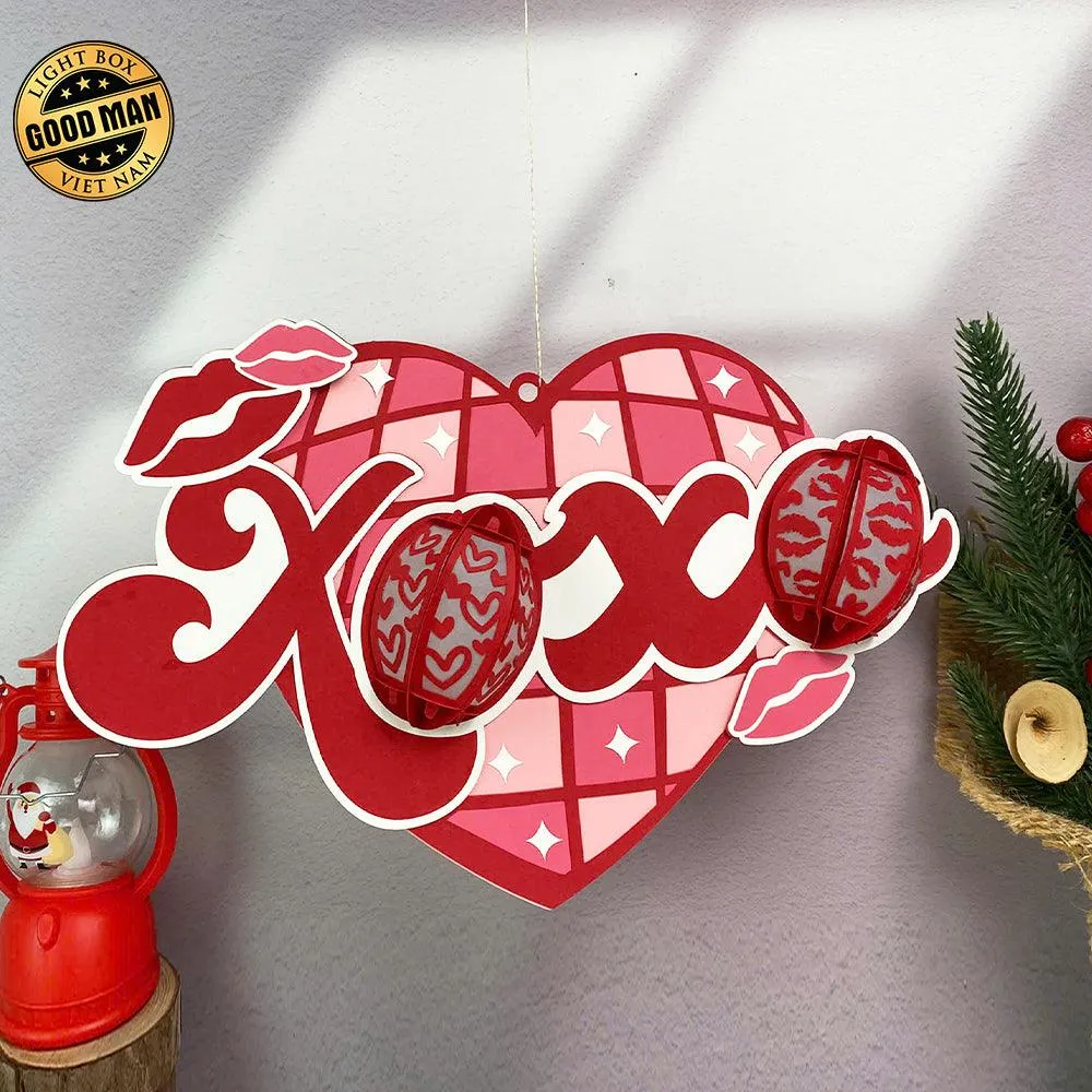 XOXO - 3D Love Lantern File - Cricut File 1 - LightBoxGoodMan