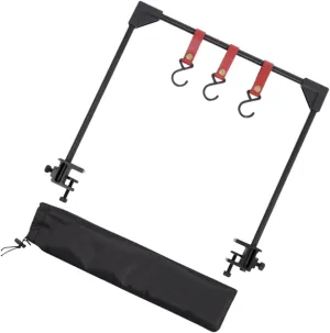 Yardwe 1set Outdoor Camping Storage Hanging Rack Aluminum Alloy Desktop Hanger for Outdoor Use Black Color Sturdy Design for Camping Accessories and Organization