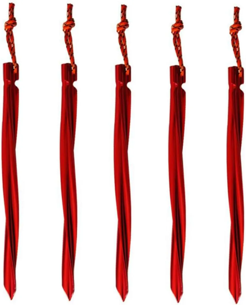 YARNOW 7Pcs Aluminum Tent Stakes with Reflective Cords Durable Pegs for Camping Beach Backyard and Sporting Events High Strength for Secure