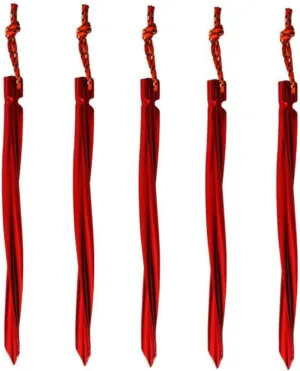 YARNOW 7Pcs Aluminum Tent Stakes with Reflective Cords Durable Pegs for Camping Beach Backyard and Sporting Events High Strength for Secure