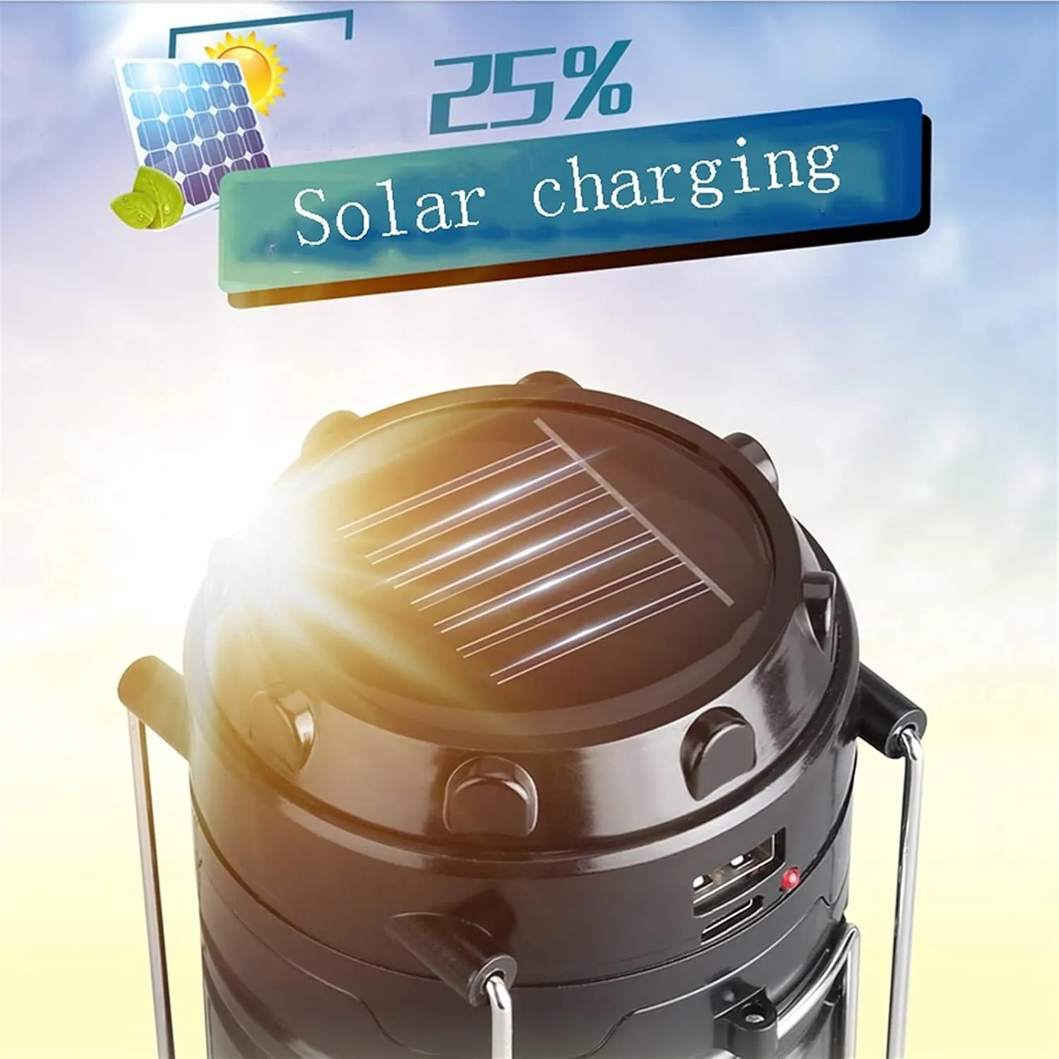 YYDS Camping Lights Solar LED Portable Camping Light USB Charging Outdoor Mobile Power Lighting Camp Lantern Collapsible Tent Light Camping Lantern (Color : C)