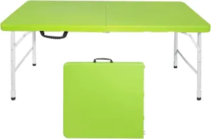 ZeHuoGe Portable Folding Table,Lightweight Picnic Party Dining Camp Table, Folding Banquet Table,Multifunctional Camping Table (Green, 4ft)