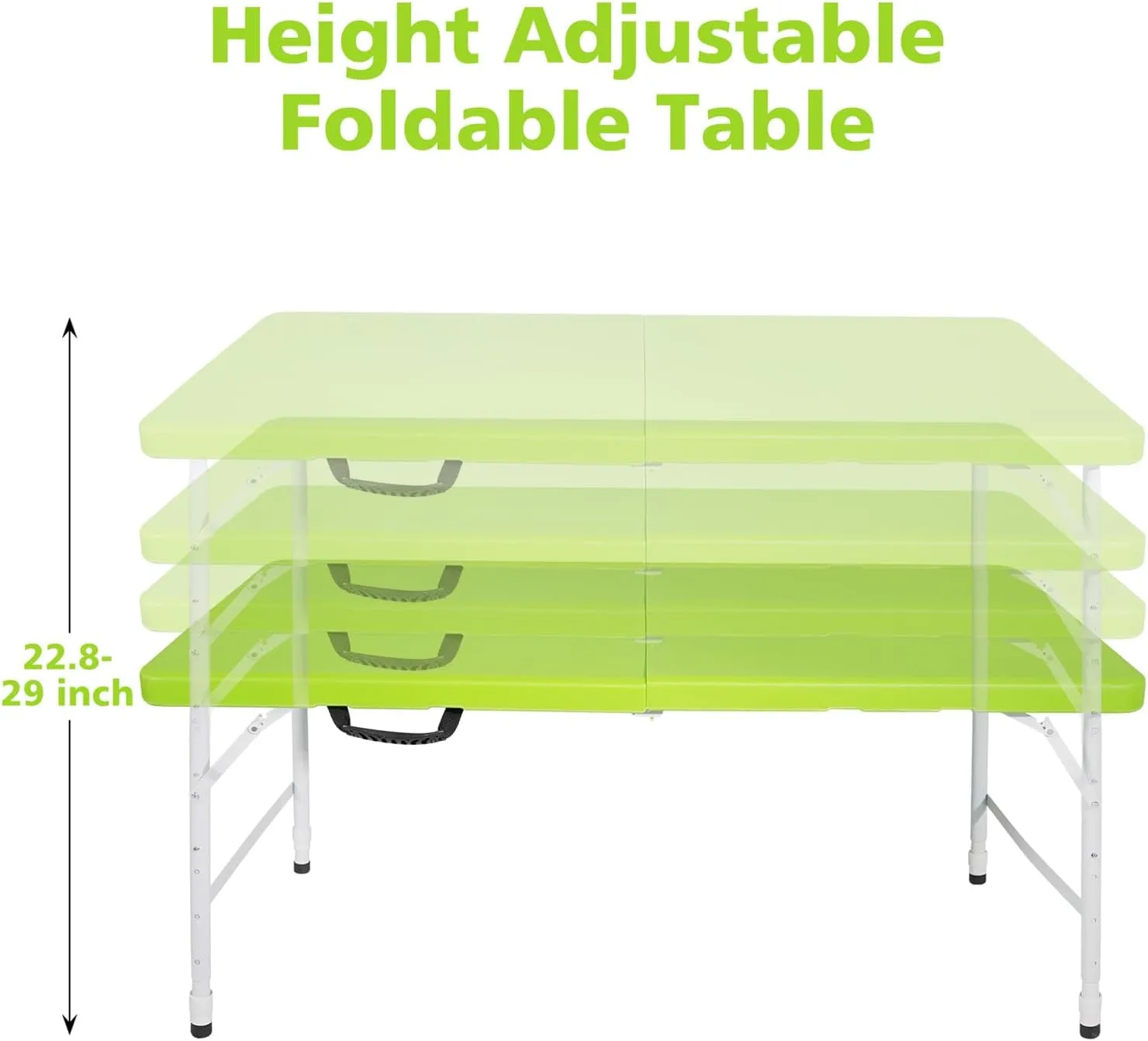 ZeHuoGe Portable Folding Table,Lightweight Picnic Party Dining Camp Table, Folding Banquet Table,Multifunctional Camping Table (Green, 4ft)