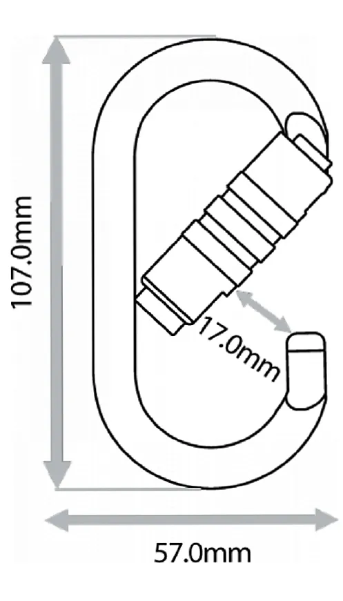 Zero Ox Screw Gate Oval Carabiner