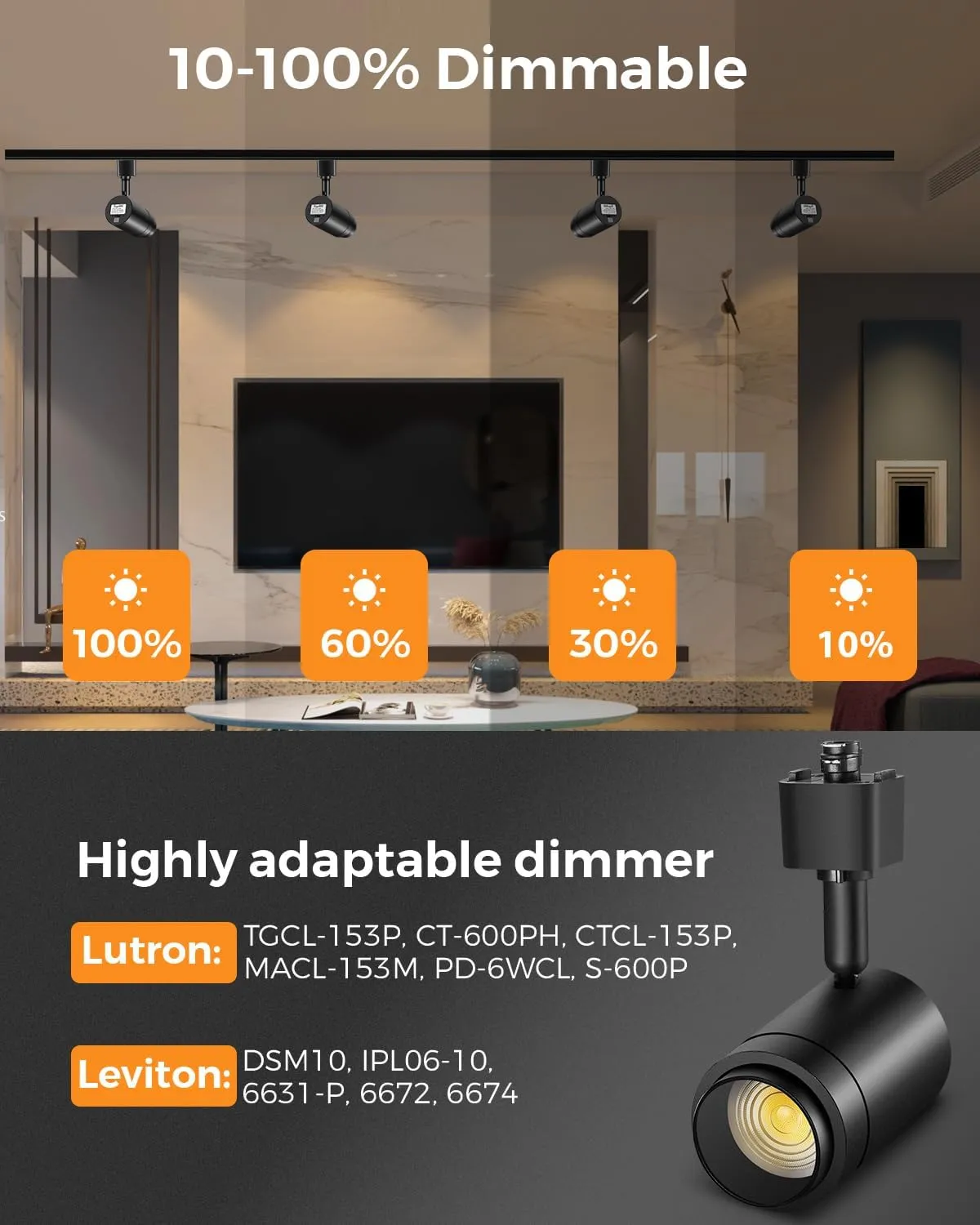 Zoomable 12-Light LED Track Lighting Kit with 13FT H Track Lighting Rail & Floating Canopy Connector, Modern Kitchen Track Lighting Fixtures Ceiling Spotlight, 12W Track Heads 3000K Black