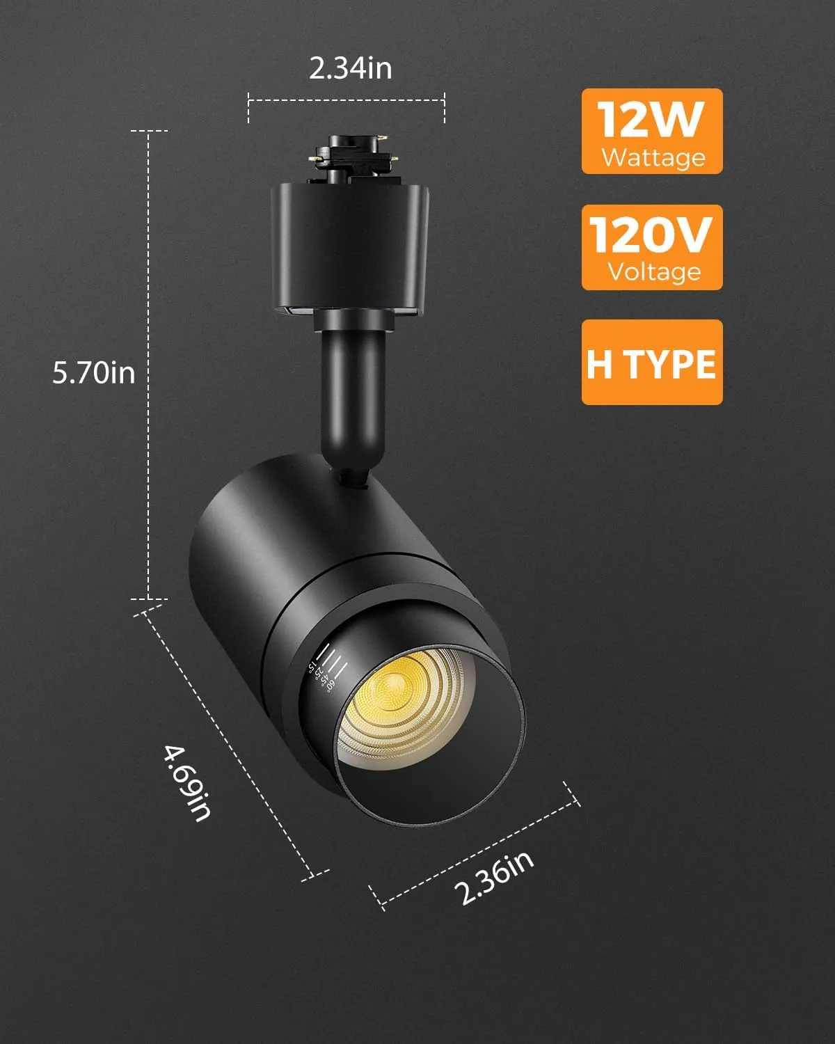 Zoomable 12-Light LED Track Lighting Kit with 13FT H Track Lighting Rail & Floating Canopy Connector, Modern Kitchen Track Lighting Fixtures Ceiling Spotlight, 12W Track Heads 3000K Black
