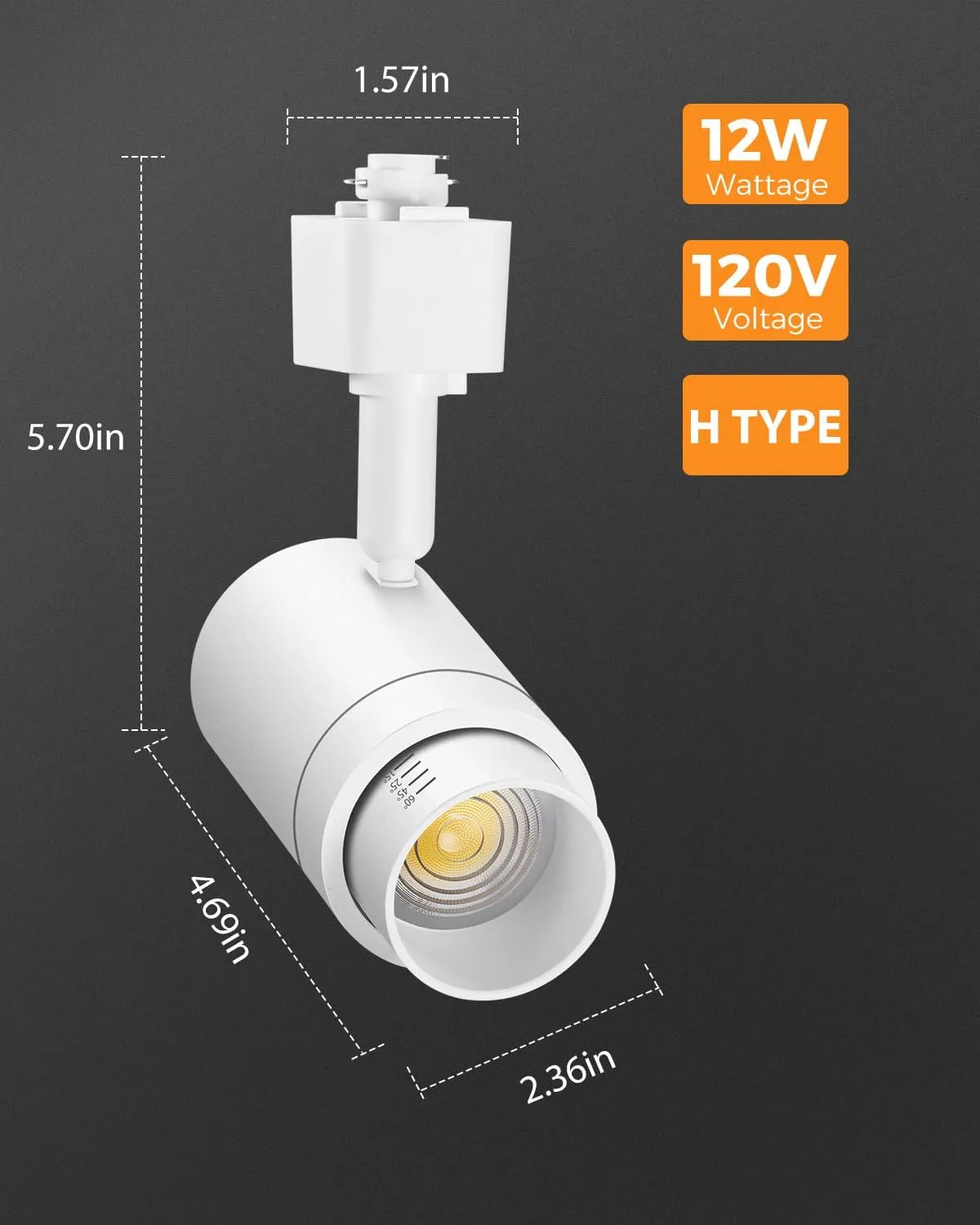 Zoomable 12 Lights LED Track Lighting Kit with 13FT H Type Track Lighting Rails, Dimmable White Track Lighting Fixtures Ceiling Modern Kitchen Spot Track Light Heads, 3000K CRI90  12W 1000lm