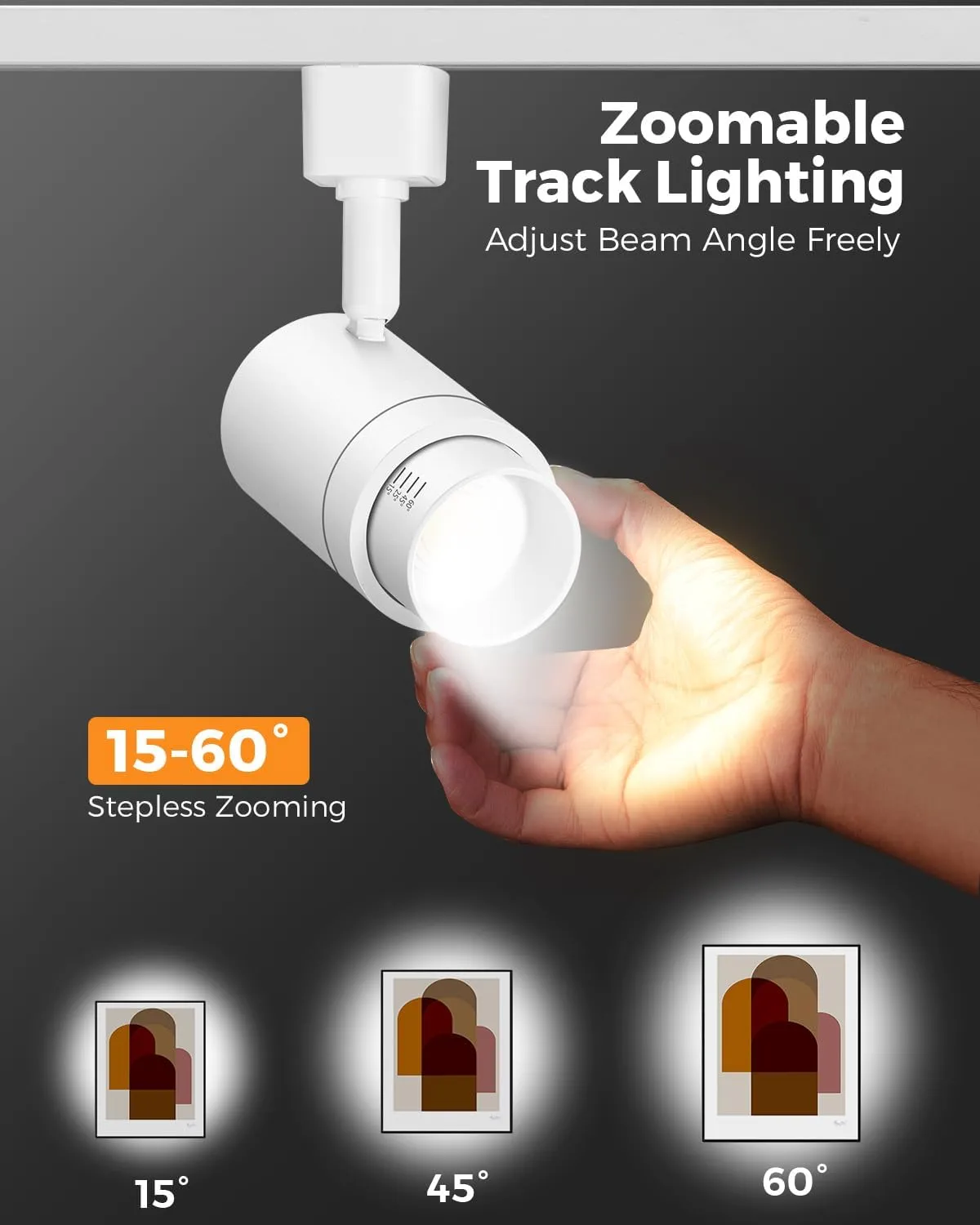 Zoomable 12 Lights LED Track Lighting Kit with 13FT H Type Track Lighting Rails, Dimmable White Track Lighting Fixtures Ceiling Modern Kitchen Spot Track Light Heads, 3000K CRI90  12W 1000lm